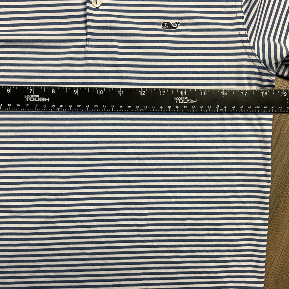 Vineyard Vines Performance Polo Shirt Mens XS Blue White Stripe Preppy Golf - Picture 6 of 7